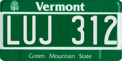 VT license plate LUJ312