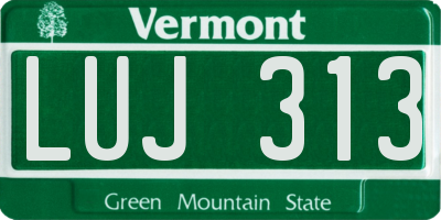 VT license plate LUJ313