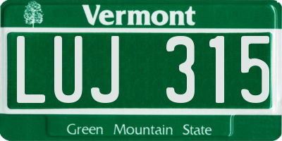 VT license plate LUJ315