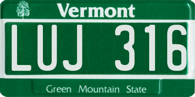 VT license plate LUJ316