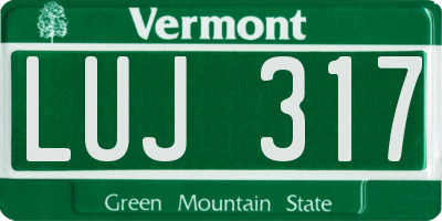 VT license plate LUJ317