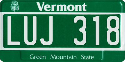 VT license plate LUJ318