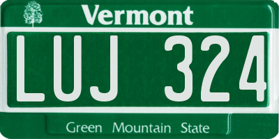 VT license plate LUJ324