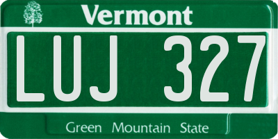 VT license plate LUJ327