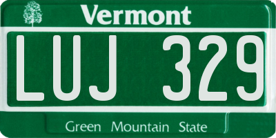 VT license plate LUJ329