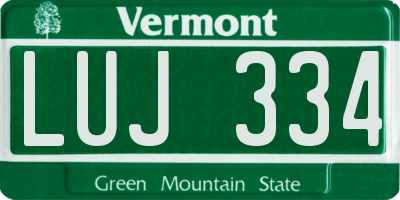 VT license plate LUJ334