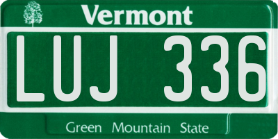 VT license plate LUJ336