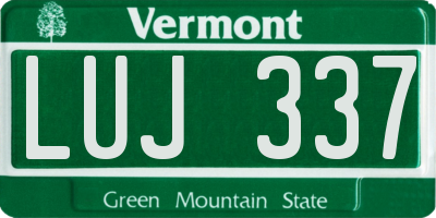 VT license plate LUJ337