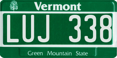 VT license plate LUJ338