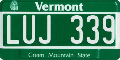 VT license plate LUJ339
