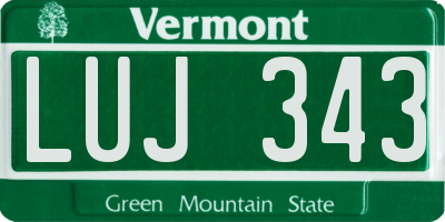 VT license plate LUJ343