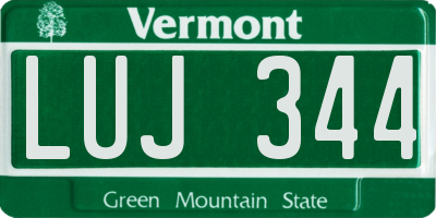 VT license plate LUJ344
