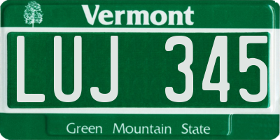 VT license plate LUJ345
