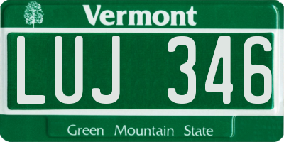 VT license plate LUJ346