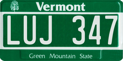 VT license plate LUJ347