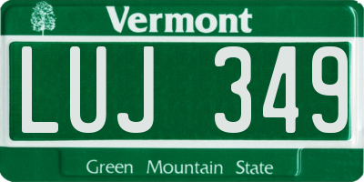 VT license plate LUJ349