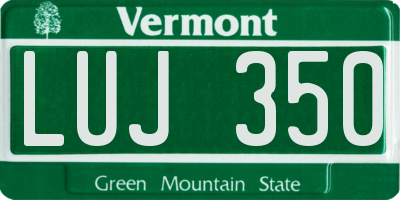 VT license plate LUJ350
