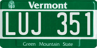 VT license plate LUJ351