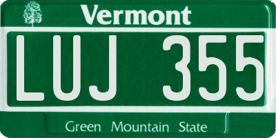 VT license plate LUJ355