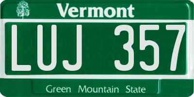 VT license plate LUJ357
