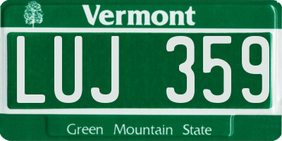 VT license plate LUJ359