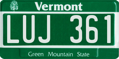 VT license plate LUJ361