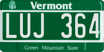 VT license plate LUJ364