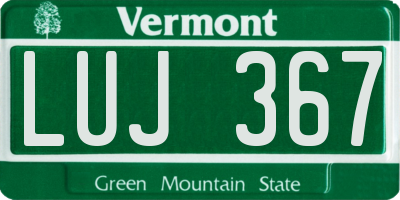 VT license plate LUJ367