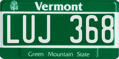 VT license plate LUJ368
