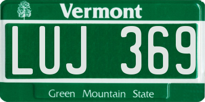VT license plate LUJ369