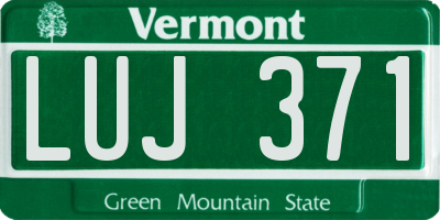VT license plate LUJ371