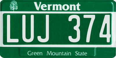 VT license plate LUJ374