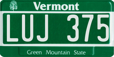 VT license plate LUJ375