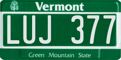 VT license plate LUJ377