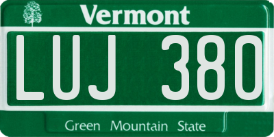 VT license plate LUJ380