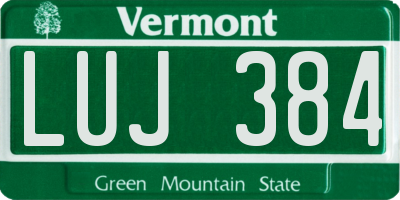 VT license plate LUJ384