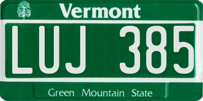 VT license plate LUJ385