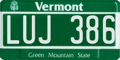 VT license plate LUJ386