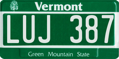 VT license plate LUJ387
