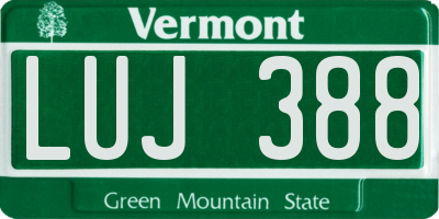 VT license plate LUJ388