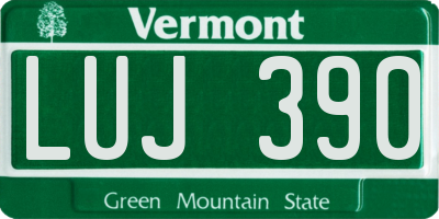 VT license plate LUJ390