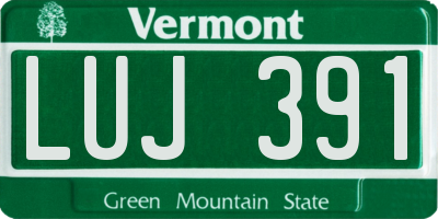 VT license plate LUJ391
