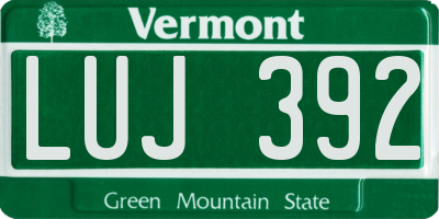 VT license plate LUJ392