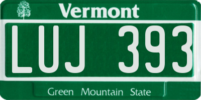 VT license plate LUJ393