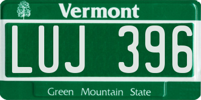 VT license plate LUJ396