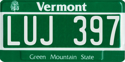 VT license plate LUJ397
