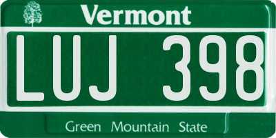 VT license plate LUJ398