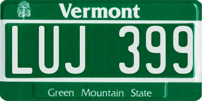 VT license plate LUJ399