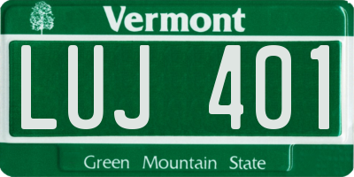VT license plate LUJ401