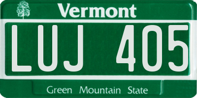 VT license plate LUJ405